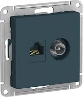 Розетка RJ45+TV Оконечная без рамки Systeme Electric AtlasDesign 2-м. изумруд картинка